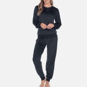 Honeydew Women’s Fleece Lounge PJ Set, 2-Piece, Navy Blue